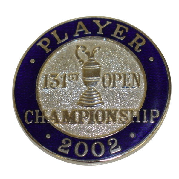 Mark Calcavecchias 2002 OPEN Championship at Muirfield Contestant Badge
