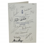 Mark Calcavecchias 2005 OPEN Champions Dinner Menu Signed by Past Winners JSA ALOA