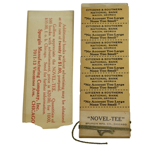 Vintage Spurgin "Novel-Tee" Booklet - Citizens & Southern Bank - Crist Collection