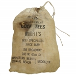 Vintage "Modells 100 Tournament Tees" Canvas Bag with Tees - Since 1889 - Crist Collection