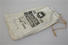 Vintage Pro Golden Crown Yellow Golf Tees Canvas Tee Bag with Tees - Crist Collection