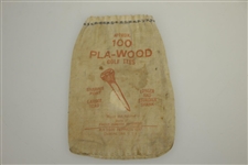 Vintage "100 Pla-Wood Golf Tees" Canvas Tee Bag with Tee - Cleveland - Crist Collection