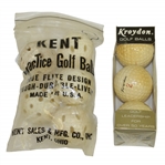 Kent Practice Golf Balls with Sleeve of Unopened Kroydon Golf Balls