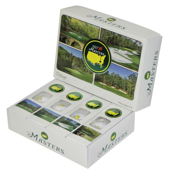 2017 Masters Tournament Dozen Titleist Unsed Logo Golf Balls in Original Box/Sleeves