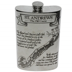 St. Andrews The Old Course Pewter Flask with Course Layout - Excellent Condition