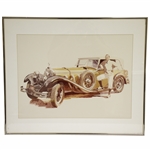 Walter Hagen in Front of Roadster 1979 Alan Wilson Presentation Print - Framed