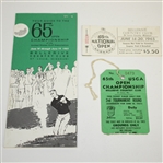 1965 US Open at Bellerive Country Club Guide, 2nd Day Ticket, & Series