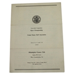 1939 US Open Championship at Philadelphia CC Contestant Blank Entry Form - Byron Nelson Win