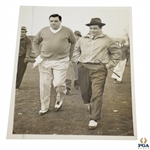 Babe Ruth & John Montague 1937 Wire Photo from Charity Match Against Babe Zaharias