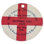 1918 Red Cross Tournament at Baltusrol Evans/Wood vs Kirkby/Marston Ticket
