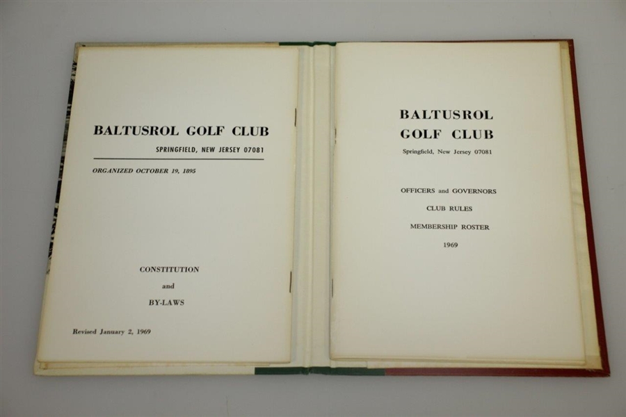 1969 Baltusrol Golf Club Hardcover Members Book