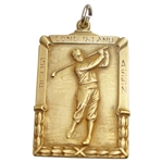 1946 Best Ball Runners Up Medal Won by Baird & Holland 10k Gold Filled - Long Island Golf Assoc 