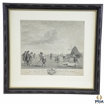 Les Amusements De LHiver Dutch Black And White Print - Framed
