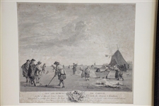 Les Amusements De L'Hiver Dutch Black And White Print - Framed