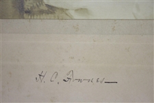 1928 HC Fownes of Oakmont CC Signed Print Done By Ralph W Johnston - Trinity Ct Studio Pitts. JSA ALOA