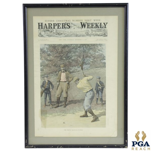 1897 Harpers Weekly Cover The Drive by AB Frost - December 11 - Framed