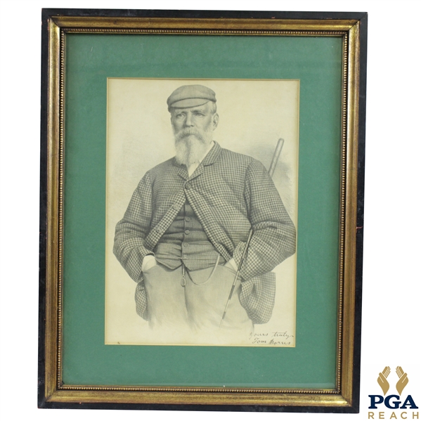 Tom Morris Photo Engraving with Facsimile Signature of Tom Morris Sr. - Framed
