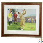 Original Robert Tyre Jones Jr. 1930 Lealand Gustavson Painting - With Hagen, Sarazen & Armour Circa 1967