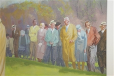 Original 'Robert Tyre Jones Jr. 1930' Lealand Gustavson Painting - With Hagen, Sarazen & Armour Circa 1967