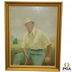 1977 Original Pastel Painting Of Sam Snead by Wilho H. Anderson - Framed