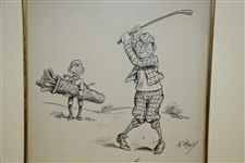 1897 Original Pen & Ink on Board Artist Illustration for Puck Magazine by Artist F. Opper