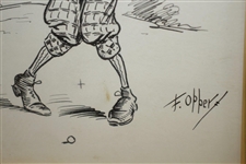 1897 Original Pen & Ink on Board Artist Illustration for Puck Magazine by Artist F. Opper
