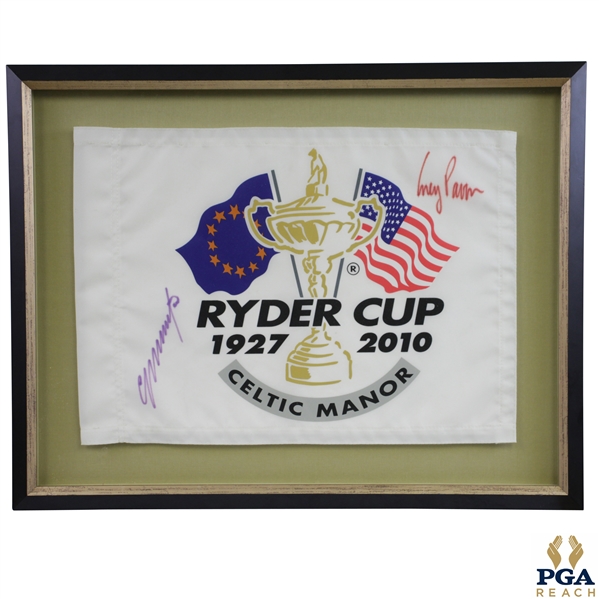 2010 Ryder Cup at Celtic Manor Signed by Captains Corey Pavin & Colin Montgomerie JSA ALOA