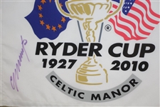 2010 Ryder Cup at Celtic Manor Signed by Captains Corey Pavin & Colin Montgomerie JSA ALOA