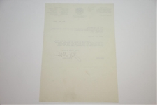 Oakland Hills President Signed Letter Allowing Al Watrous to Join 1931 Ryder Cup Team