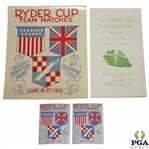 1931 Ryder Cup at Scioto Country Club Logo Sticker, Two Silver Logo Stickers, & Ryder Cup History Booklet