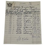 1931 British Ryder Cup Team Signed Hotel Room Service Receipts - Eleven JSA ALOA