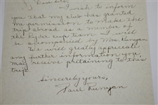 Paul Runyan Signed Handwritten 1933 Ryder Cup Letter Accepting Nomination to Team JSA ALOA