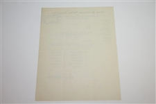 Harvey Penick Signed 1933 Ryder Cup Team Member Ballot - 12/29/32 JSA ALOA