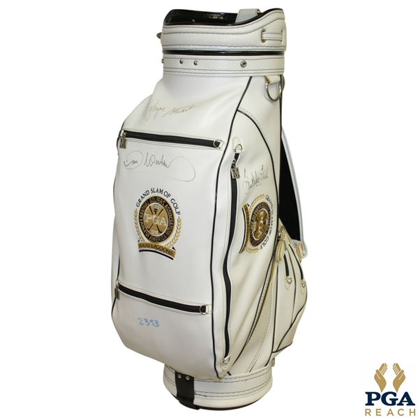 1991 Grand Slam Of Golf Bag Signed by Payne Stewart, Ian Woosnam, Baker-Finch, & John Daly JSA ALOA