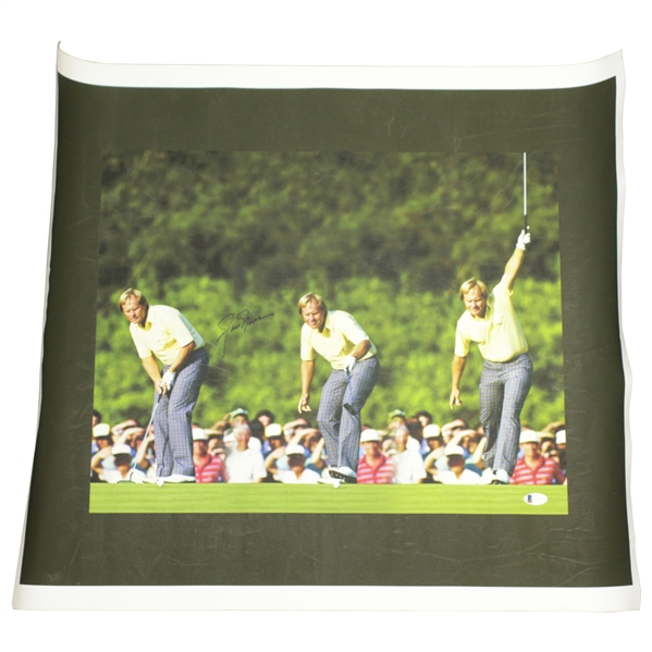 Jack Nicklaus Signed Canvas Print of 1986 Masters Made Putt BECKETT #A21016