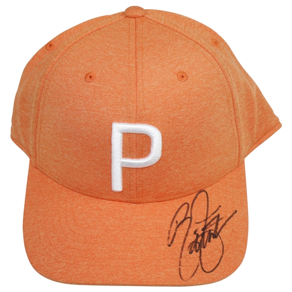 Rickie Fowler Signed Orange P Puma Hat JSA #GG76825