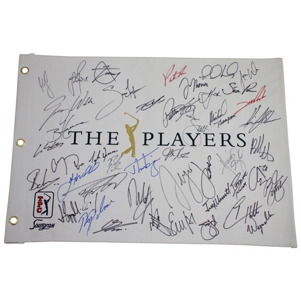 2019 The Players Championship at TPC Sawgrass Field Signed Flag JSA ALOA