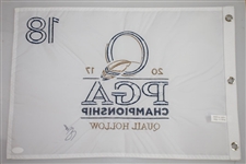 Justin Thomas Signed 2017 PGA Championship at Quail Hollow Embroidered Flag JSA #GG76818