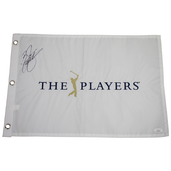 Rickie Fowler Signed The Players White Embroidered Flag JSA #GG76820