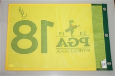 Brooks Koepka Signed 2019 PGA Championship at Bethpage Black Screen Flag FULL JSA #BB22073