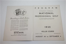 1932 PGA Championship at Keller Course GC Program - Olin Dutra Winner