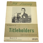 1959 Womens Titleholders 20th Anniversary Championship at Augusta CC Program
