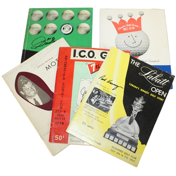 Five Signed 1950s Golf Championship Programs - Harney, Burke, Sanders, Fetchik JSA ALOA