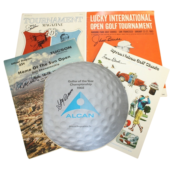 Five Signed 1960s Golf Championship Programs - Brewer, Burke, Devlin, & Others JSA ALOA