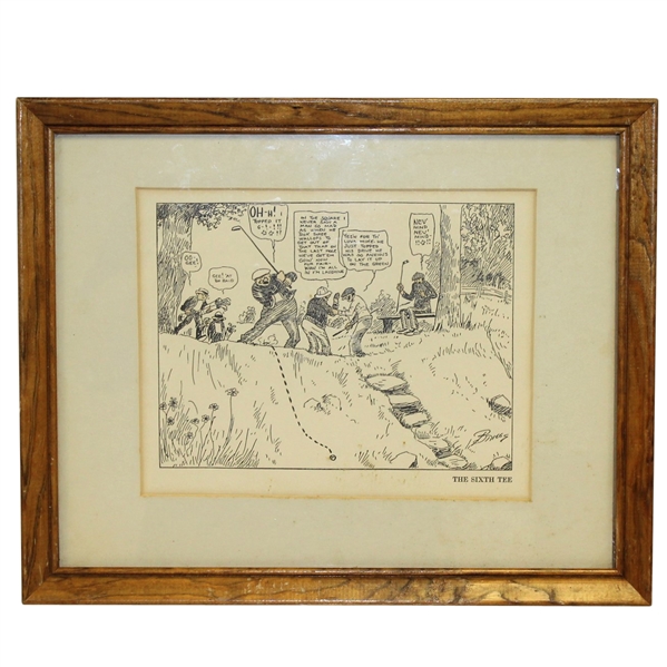 The Sixth Tee Cartoon No. 36 by Clare Briggs - Framed