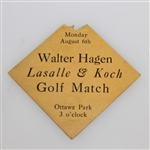 Walter Hagen Signed Exhibition Ticket with Ottawa Park Scorecard with Stymie JSA ALOA