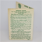 Walter Hagen Signed Exhibition Ticket with Ottawa Park Scorecard with Stymie JSA ALOA
