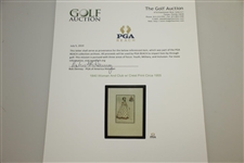 1840 Woman And Club w/ Crest Print Circa 1955