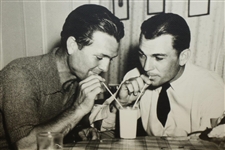 Jimmy Demaret & Ben Hogan Sharing A Glass Of Milk Framed Photo