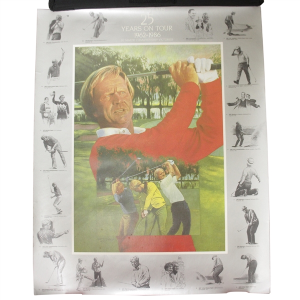 Jack Nicklaus 25 Years on Tour 1962-1986 Poster "20 Major Victories"